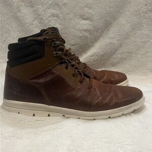 Timberland Graydon Waterproof Boots Mens Size 12 Brown Leather Hoverlite READ
